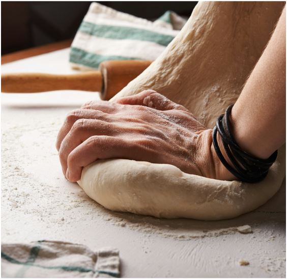 Baker Kneeding Bread